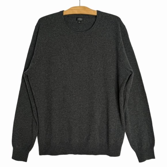J. Crew Other - J. Crew 100% Cashmere Heather Charcoal Gray Crewneck Sweater Size L